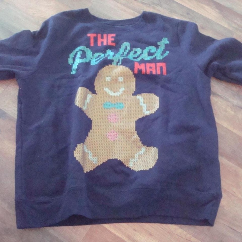 CHRISTMAS GINGERBREAD MAN WOMENS SWEATSHIRT PERFECT VINT OR DEADSTOCK T1 00 Y2K